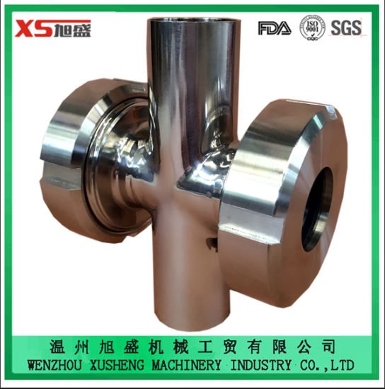 Stainless Steel Ss Ss L Sanitary Four Ways Cross Union Sight Glass