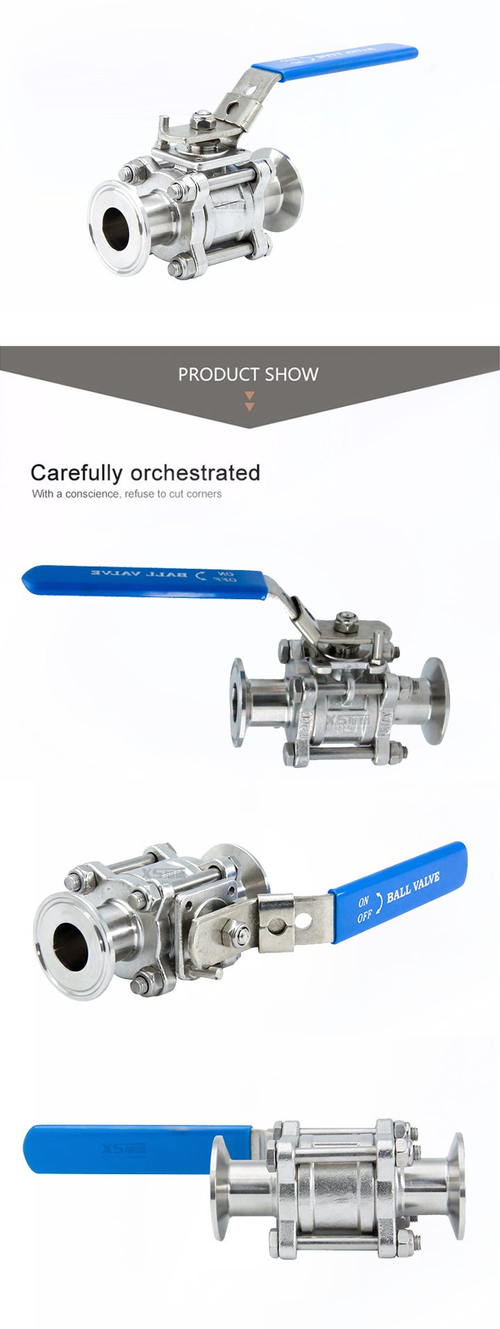 Stainless Steel Ss L Food Grade Encapsulated Ball Valve With Tc Tri