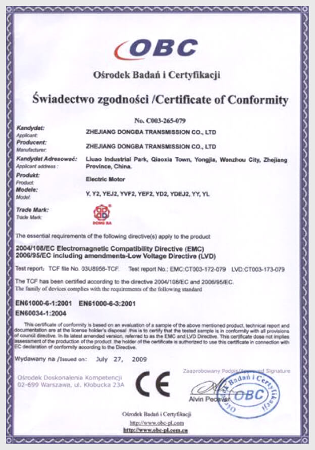CE Electrical Certification