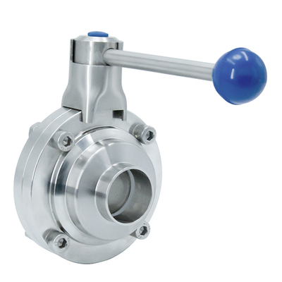 SS304 SS316L Food Grade Manual Sanitary Stainless Steel Welded Butterfly Ball Valve