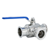 SS304 SS316L Hygienic Sanitary Stainless Steel Three Way Clamp Ball Valve