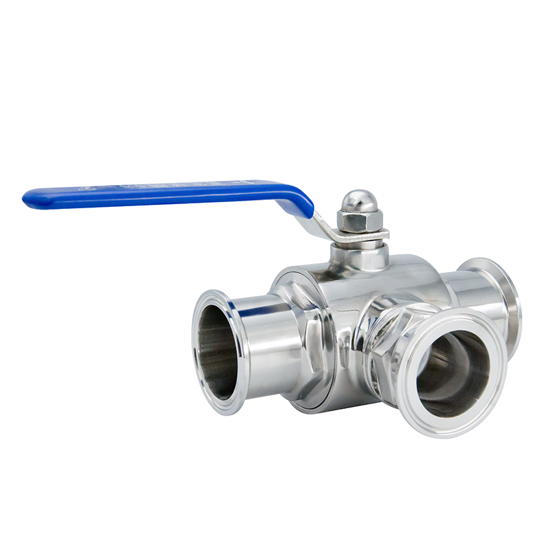 SS304/316L 4 inch Sanitary Stainless Steel Sanitary Clamp T Port Three-Way Ball Valve
