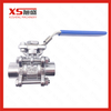 SS304 SS316L stainless steel hygienic Sanitary food grade Welded Non Return 3 pc Ball Valve for beverage brewing
