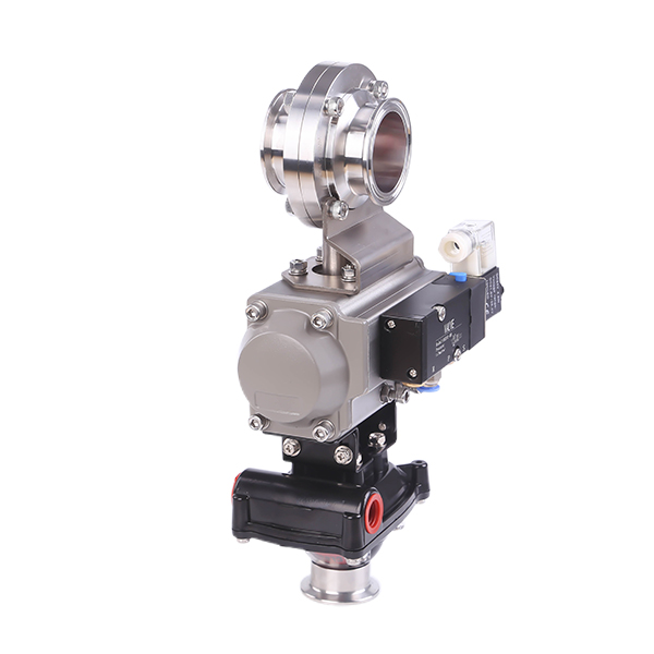 Stainless Steel Sanitary Pneumatic Actuator Tri Clamp Butterfly Valves with Actuator