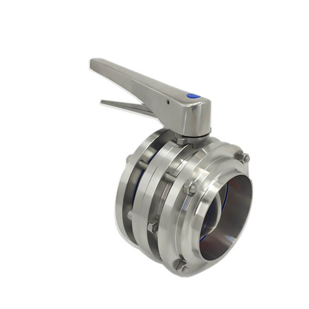 Stainless Steel Hygineic Sanitary Three-piece Manual Butterfly Valves 