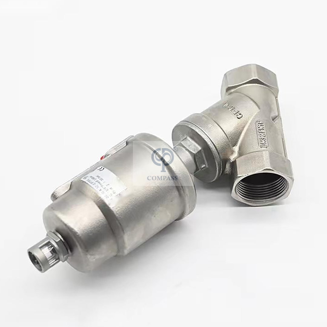 Stainless Steel Head Pneumatic Y Type Threaded Angle Seat Valve
