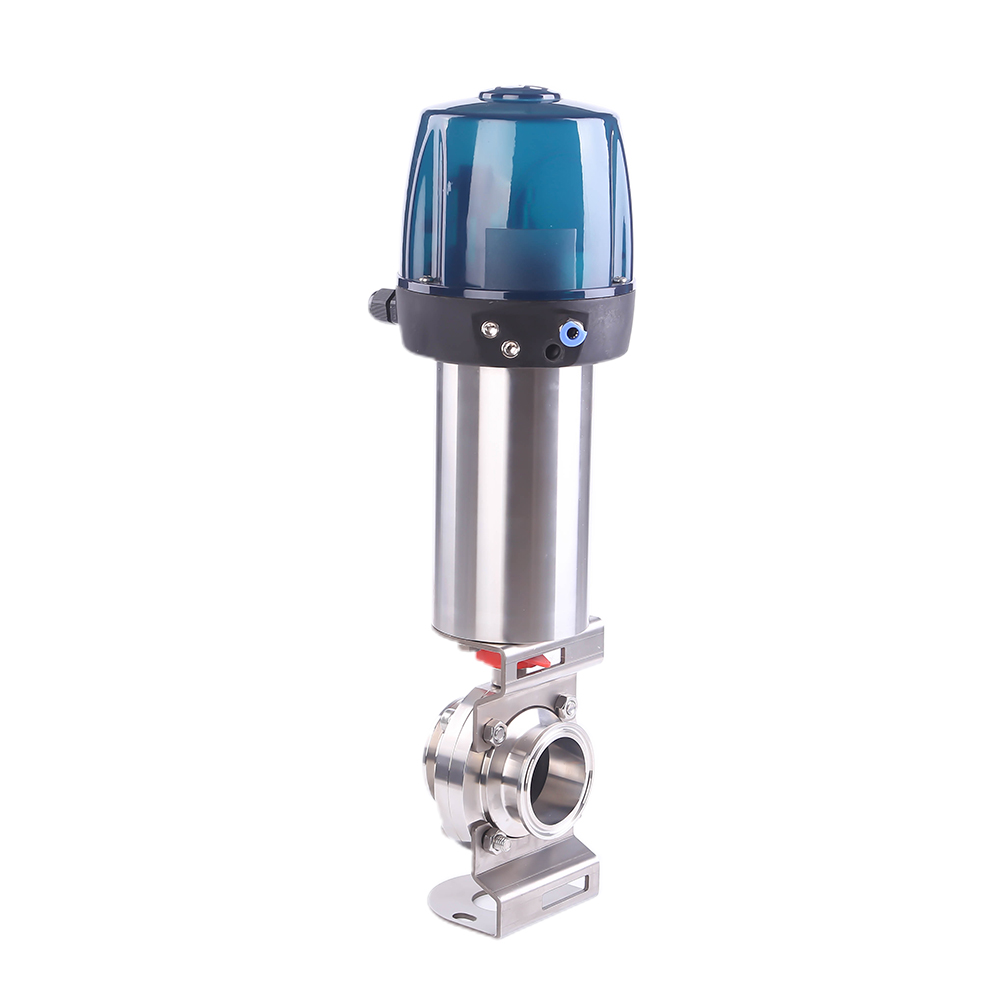 Sanitary Pneumatic Weld Butterfly Valve with C-top