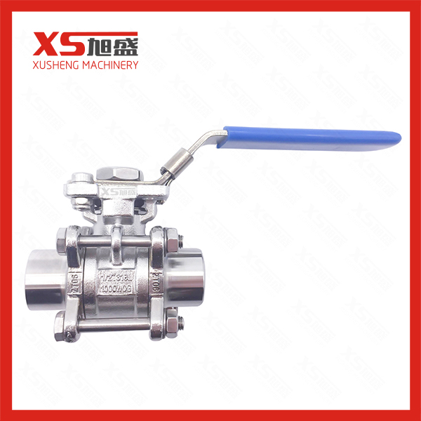 SS304 SS316L stainless steel hygienic Sanitary food grade Welded Non Return 3 pc Ball Valve for beverage brewing