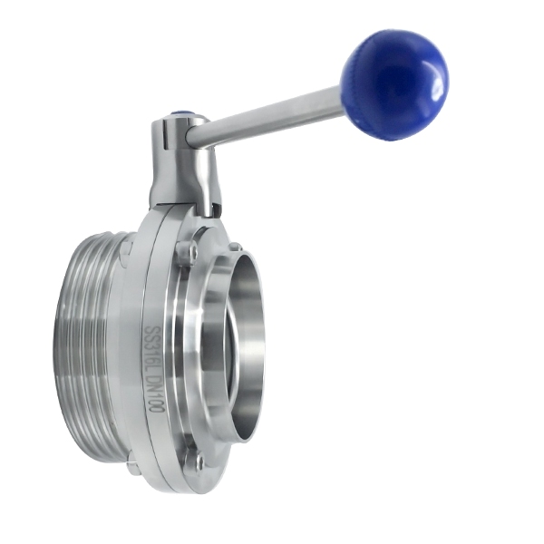 Sanitary Weld Male Butterfly Valves with Pull Handle 