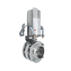 Food Grade Pneumatic Three Pieces Sanitary Butterfly Valves
