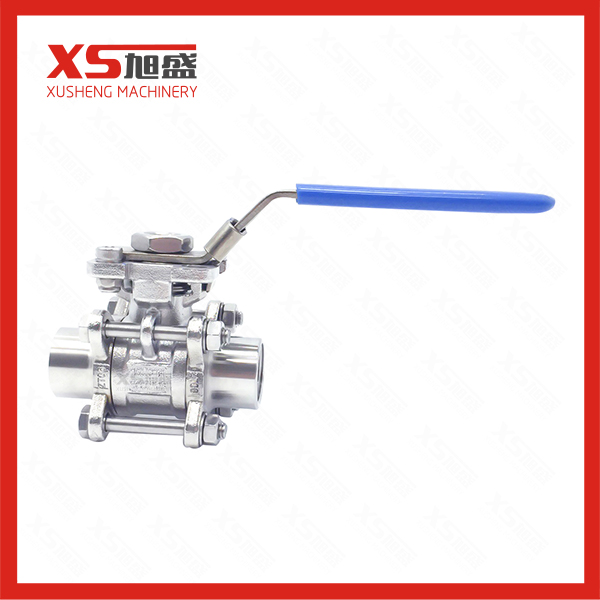 1000 WOG SS304 stainless steel hygienic Sanitary Threaded 3 PC Ball Valve for food cosmetic