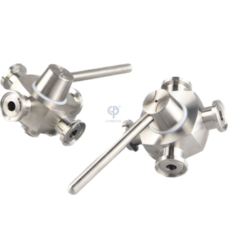 Stainless Steel SS304 SS316L Sanitary Forging Ferrule Ends Four Ways Plug Valves