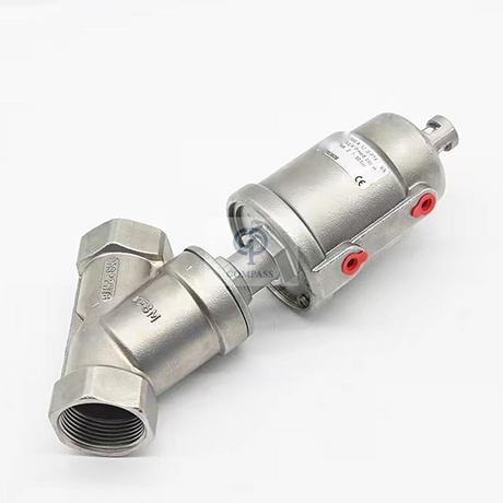 Stainless Steel Head Pneumatic Y Type Threaded Angle Seat Valve