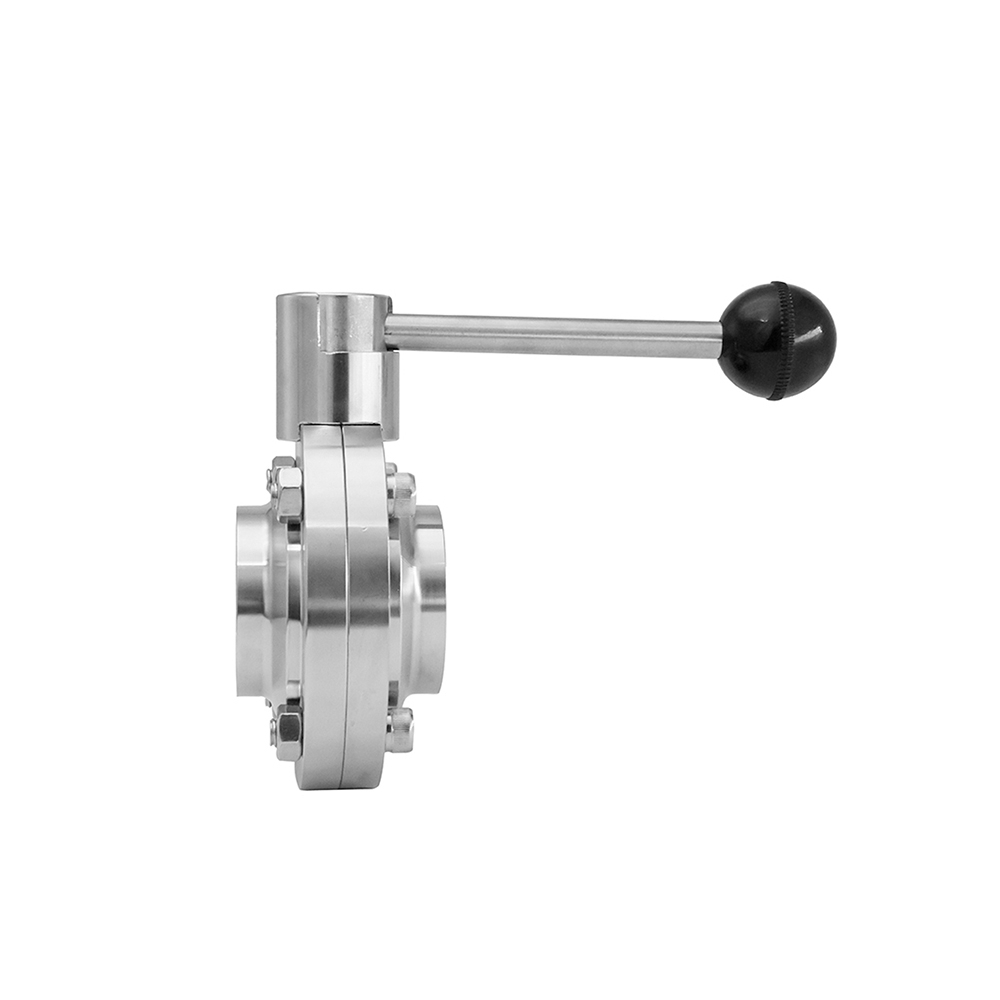 Sanitary Weld Butterfly Valve with Pull Handle 